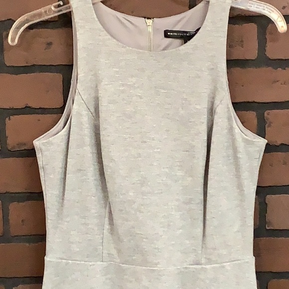 110-7 WhiteHouse Black Market grey zippered sleeveless dress size 4 basic - Picture 2 of 6